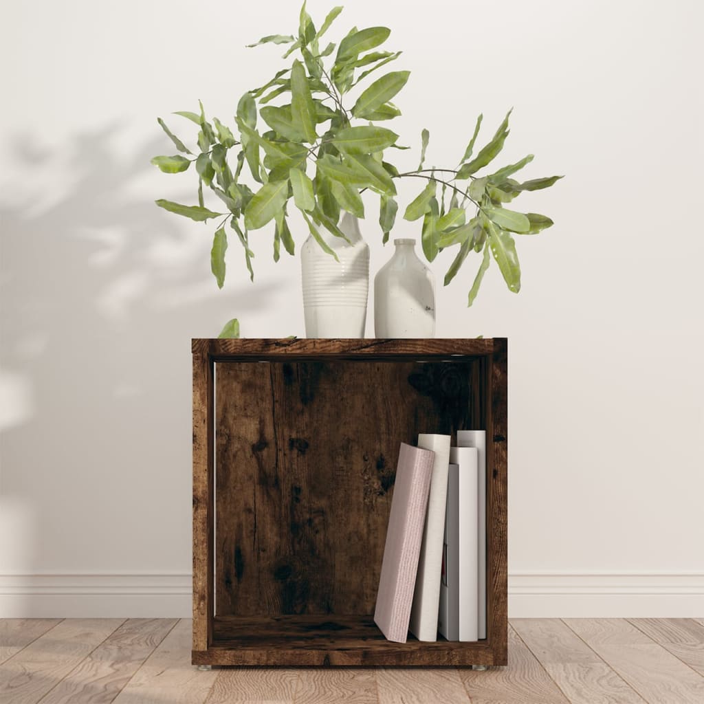 Side Table Smoked Oak 33x33x34.5 cm Engineered Wood